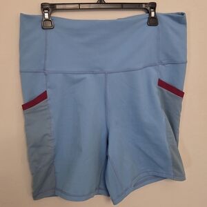Women's Blue and Red Athletic Shorts